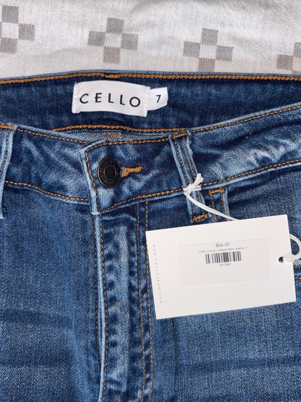 Cello Dark Blue Distressed Flare Jeans with Frayed Hem 7 - Picture 2 of 6